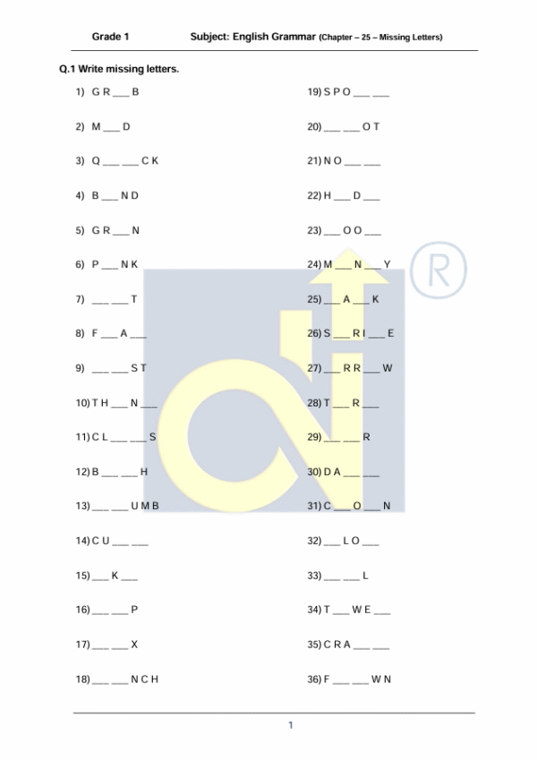 Chapter 25 - Missing Letters